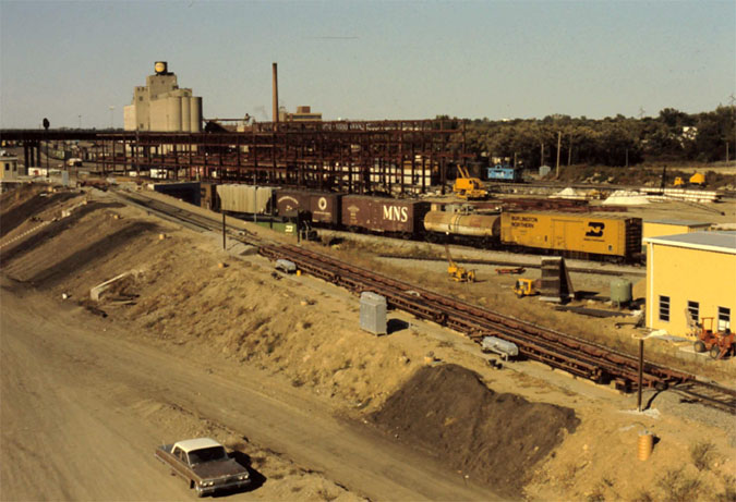 The final construction phases of the Northtown yard in 1974.